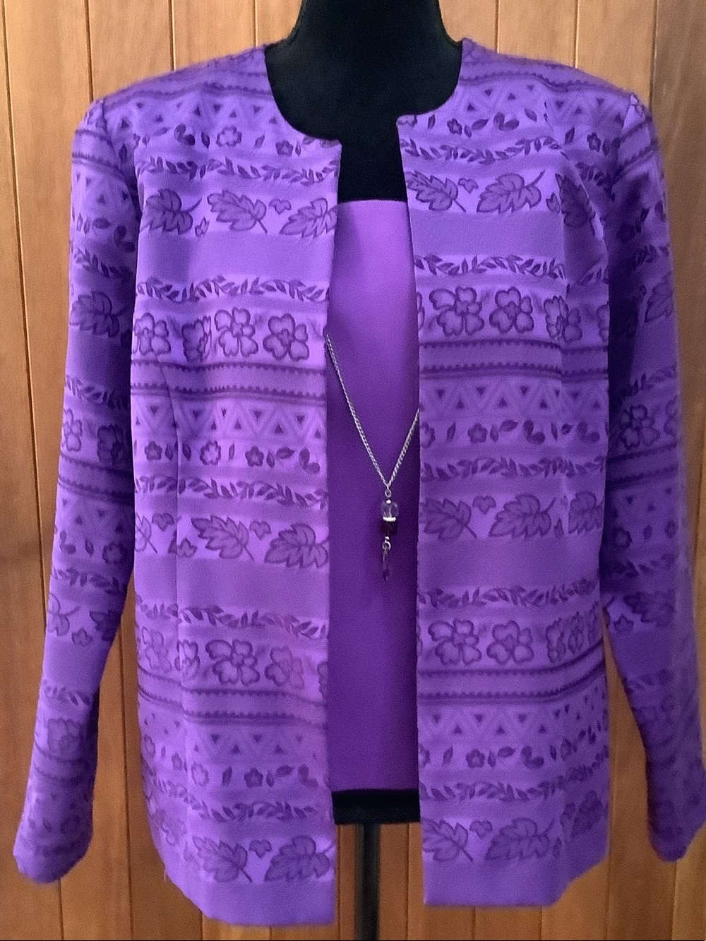 Kari New York Womens Jacket with Elegant Floral Geometric Pattern